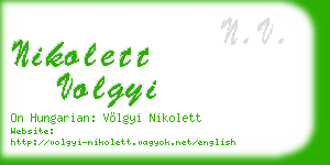 nikolett volgyi business card